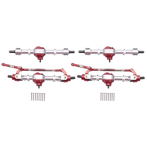 Adririv 2X RC Auto Vorder- und Hinterachse Komplett für MN D90 D91 D96 D99S MN90 MN96 MN99 MN99S 1/12 RC Auto Upgrade Teile,Silber von Adririv