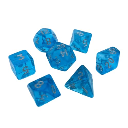 Adrosstoller Polyedrisches Würfel-Set, transparent, mehrseitig, Acryl, winzige Rollenspiele, Tischspiele, Würfel, tragbar, kleine Dekoration von Adrosstoller