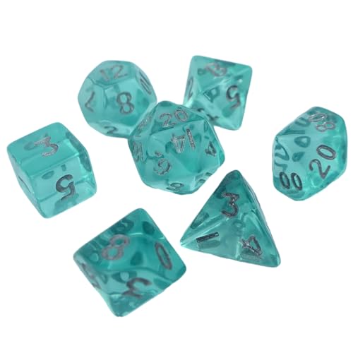 Adrosstoller Polyedrisches Würfel-Set, transparent, mehrseitig, Acryl, winzige Rollenspiele, Tischspiele, Würfel, tragbar, kleine Dekoration von Adrosstoller