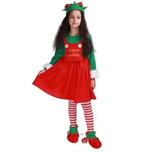 Adsfvs Elfen-Outfit für Kinder,Elfen-Kostüm für Kinder | Cosplay Kleidung Weihnachtsoutfit Festliches Elfenkostüm - Bequemes Elfen-Festival-Outfit, bezaubernd für Veranstaltungen und Zusammenkünfte von Adsfvs