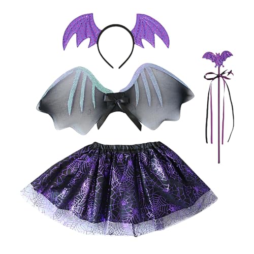 Adsfvs Fledermauskostüm,Fledermauskostüm Kinder,Halloween-Kostüm | Mädchenkostüm Halloween Cosplay Fancy Dress Up, Cosplay-Anzug für festliches Rollenspiel von Adsfvs