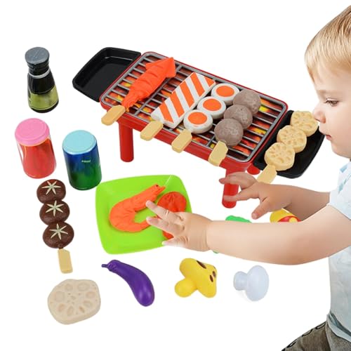 Adsfvs Grill-Spielset für Kinder,BBQ-Grill-Spielset für Kinder,Realistisches Kochspielzeug zum Grillen - Gourmet-Kochbox-Spielzeug, Essensspielzeug, Spielzeug-BBQ-Grill-Set für Kinder, Zeit mit der von Adsfvs