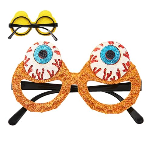 Adsfvs Halloween-Brille,Halloween-Partybrille,Glitzer-Augapfel-Neuheitsbrillen - Gruselige Augapfel-Brillen-Kostüm-Partyzubehör-Dekoration für Halloween von Adsfvs