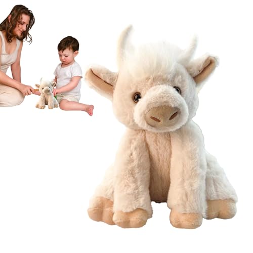 Adsfvs Highland Cow Plüsch, Gefüllte Highland Cow | Musikalische Kuh-Kuscheltiere,Weiche Kuschelpuppe, Bauernhoftierspielzeug, 9,84 Zoll, dekorative Plüschtiere für Schlafzimmer, Wohnzimmer, Gelenke von Adsfvs