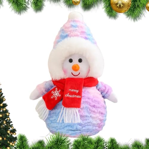 Adsfvs Schneemann-Puppe, süße Schneemann-Plüschpuppe, Schneemann-Puppe mit Schal, Weihnachtsschneemann, gefüllter Plüsch, Niedliche Weihnachts-Schneemann-Figuren, 34,9 cm, für Freundin, Valentinstag, von Adsfvs