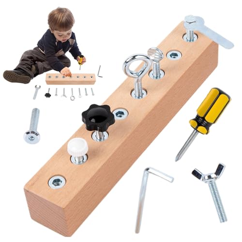 Adsfvs Schraubendreher-Brett-Set, Schraubendreher-Brett-Set für Kinder | Sensorisches Vorschul-Lernspielzeug,Jumbo Nuts Bolts Spielzeug, Feinmotorik-Matching-Spiel, lustiges Lernspielzeug für Kinder von Adsfvs