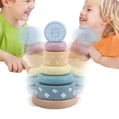 Adsfvs Stapelringe Spielzeug für Babys,Stapelspielzeug für Babys,Sensorisches Spielzeug Holzspielzeug für Babys - Spinner-Spielzeug für Babys, Stapelringe für Thanksgiving, Weihnachten, Mädchen von Adsfvs