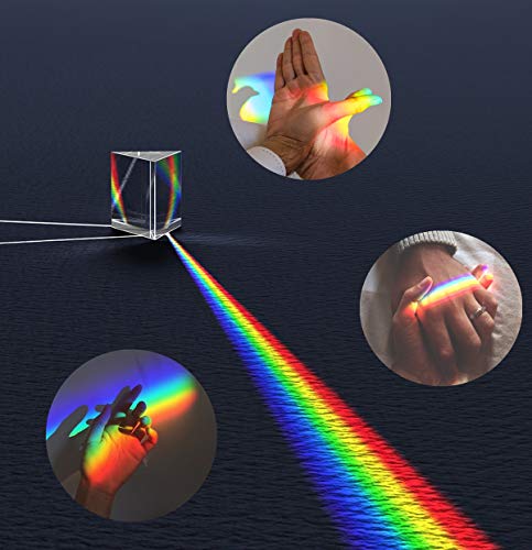 ADWIKOSO 6CM Prisma Kristall Optisches Glas Dreieckiges Fotografieprisma Lehrprisma Regenbogenspektrum Experimente Glas K9 Kristall mit Reinigungsbeutel (60mm/2.5 Zoll) von Adwikoso