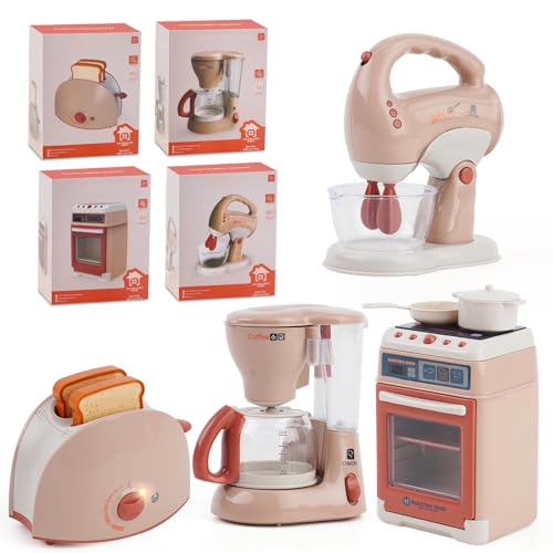 Küchengeräte Spielzeug Set，Küchenmaschine Kinder Set mit Kaffeemaschine,Mixer,Toaster,Backofen ，Spielzeug Rollenspiele Geschenke für Mädchen Jungen von Aelbsty