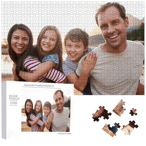 Personalisierte Holz Puzzle Benutzerdefinierte 300/500/1000 Stücke Holz Puzzles Machen Sie Ihre eigene Familie Foto Puzzle Spielzeug Geschenk für Erwachsene Kinder Teens (1500Teile(87 * 57 * 2cm)) von Aeozoel