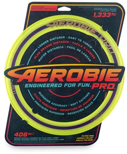 Aerobie Pro Flying Ring Wurfring mit Durchmesser 33 cm, gelb, für Erwachsene und Kinder ab 5 Jahren (TOGGO Toys 2022) von Aerobie