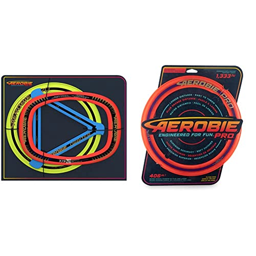 Aerobie Pro Ring, Pro Blade Ring und Orbiter Boomerang Kombiset, für Erwachsene und Kinder ab 5 Jahren & Pro Flying Ring Wurfring mit Durchmesser 33 cm, orange, für Erwachsene und Kinder ab 5 Jahren von Aerobie