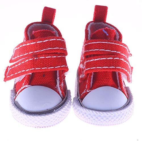 Aeromdale Canvas Shoes - 5cm Puppenschuhe mit Klebeband - Rot - 1 Paar Aeromdale Canvas Shoes - 5cm Puppenschuhe mit Klebeband - Rot - 1 Paar von Aeromdale
