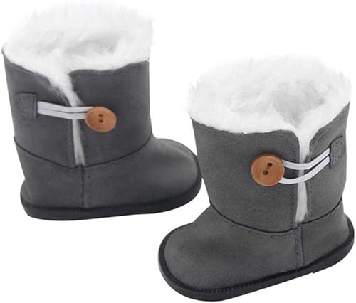 Aeromdale Puppe Schneestiefel für 18 Zoll Amerikanische Puppen Dress Up Zubehör Plüschfutter Stiefeletten Puppen Dekorationen Weihnachten Geburtstag Geschenk von Aeromdale