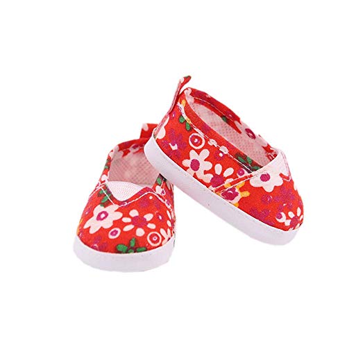 Aeromdale Puppe Schuhe Blume Element für 18 Zoll American Doll Mädchen 43cm Puppe 43cm Puppe Casual Tuch Schuhe Puppe Zubehör - # F - 1 Paar von Aeromdale