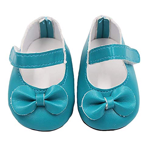 Aeromdale Puppenschuhe PU Schuhe mit Schleife für 45,7 cm American Doll Girls Puppen 46cm Puppenzubehör Spielzeug - Grün - 1 Paar von Aeromdale