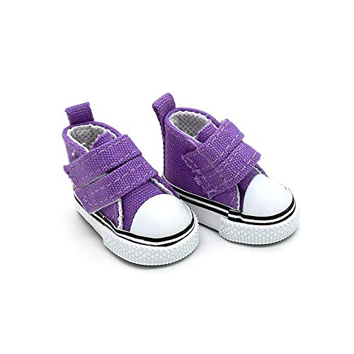 Aeromdale Puppen-Canvas-Schuhe, einfarbig, 5 cm, Schuhe mit Klebeband für 36,7 cm Puppe, 1/6 Puppe, Mädchen, Spielzeug, Geschenk, Lila, 1 Paar von Aeromdale