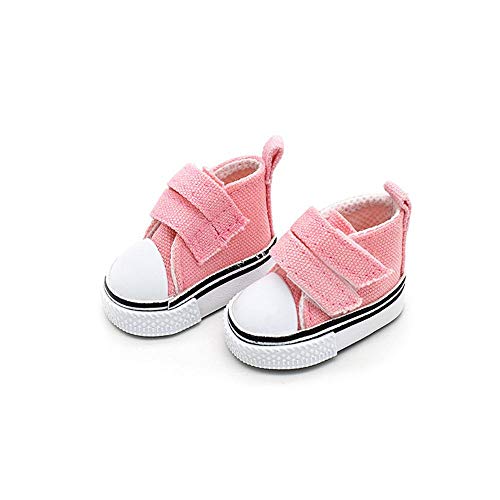 Aeromdale Puppen-Canvas-Schuhe, einfarbig, 5 cm, Schuhe mit Klebeband für 36,7 cm Puppe, 1/6 Puppe, Mädchen, Spielzeug, Geschenk, Rosa, 1 Paar von Aeromdale