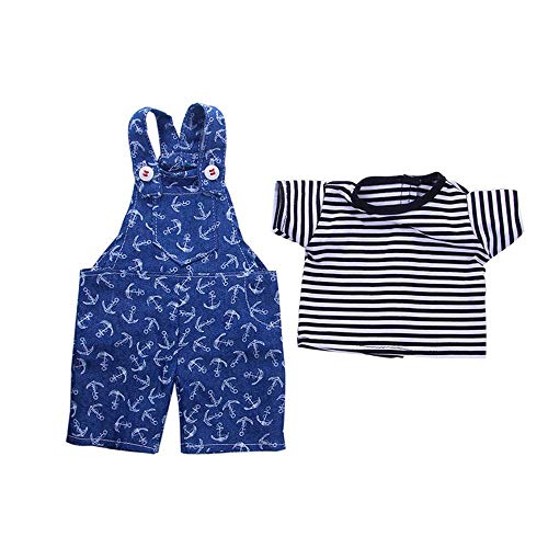 Aeromdale Puppenkleidung T-Shirt Overalls Set für 45.7 cm American Doll Girls 43cm Puppenzubehör Spielzeug Nur Puppenkostüm - Stern - 1 Set von Aeromdale