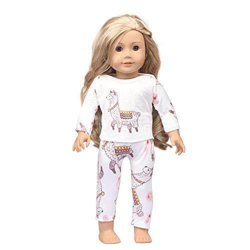 Aeromdale Puppenkleidung Tier Langarm Hosen Set für 18 Zoll American Doll Girls 43cm Puppe Zubehör Spielzeug Kinder Nur Puppe Kostüm - Alpaka - 1 Set von Aeromdale