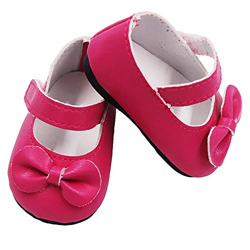 Aeromdale Puppenschuhe, PU-Schuhe mit Schleife, für 45,7 cm große amerikanische Puppenmädchen, Puppen, 46 cm, Puppenzubehör, Spielzeug – Rosenrot – 1 Paar Aeromdale Puppenschuhe, PU-Schuhe mit Schleife, für 45,7 cm große amerikanische Puppenmädchen, Puppen, 46 cm, Puppenzubehör, Spielzeug – Rosenrot – 1 Paar von Aeromdale