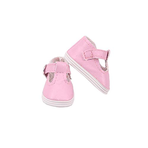 Aeromdale Puppenschuhe, weiches PU, 5 cm, Schuhe für 36,8 cm Puppen, 32-34 cm, Puppenmädchen-Geschenk, Zubehör, Rosa, 1 Paar von Aeromdale