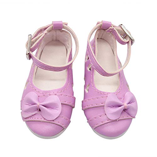 Aeromdale Puppenschuhe Bowknot Schuhe mit Absatz für 60cm Puppen Joint Doll Doll Zubehör Spielzeug - Lila - 1 Paar von Aeromdale