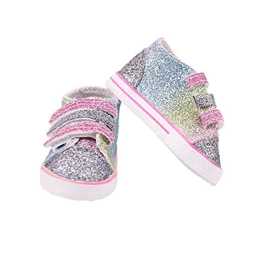 Aeromdale Puppenschuhe Gestreifte Sneakers Casual Lazy Schuhe für 18 Zoll American Doll Girls 43cm Doll - Mix - 1 Paar von Aeromdale