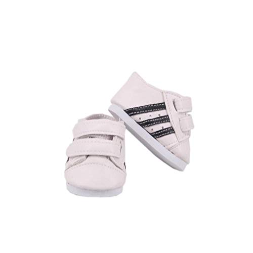 Aeromdale Puppenschuhe Gestreifte Sneakers Casual Lazy Schuhe für 18 Zoll American Doll Girls 43cm Puppe - Weiß - 1 Paar von Aeromdale