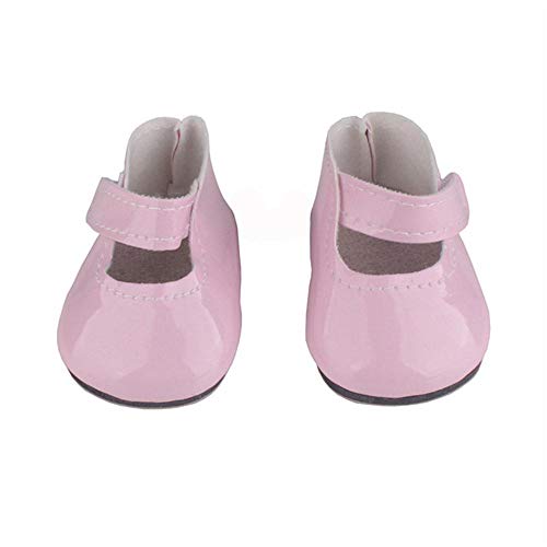 Aeromdale Puppenschuhe Klebe Schuhe für 18 Zoll American Doll Girls Puppen 46cm Puppe Zubehör Spielzeug - Rosa - 1 Paar von Aeromdale