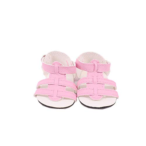 Aeromdale Puppenschuhe Sandalen Kleid Schuhe Fit 43cm 45.7 cm American Doll Mädchen Puppen Neugeborenes Baby Zubehör Spielzeug - Rosa - 1 Paar von Aeromdale