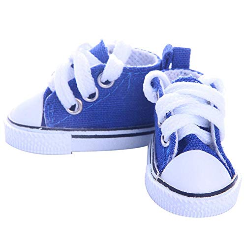 Aeromdale Puppen-Canvas-Schuhe, einfarbig, 5 cm, Schuhe für 36,7 cm Puppe, 1/6 Puppe, Mädchen, Spielzeug, Geschenk, Blau, A, 1 Paar von Aeromdale