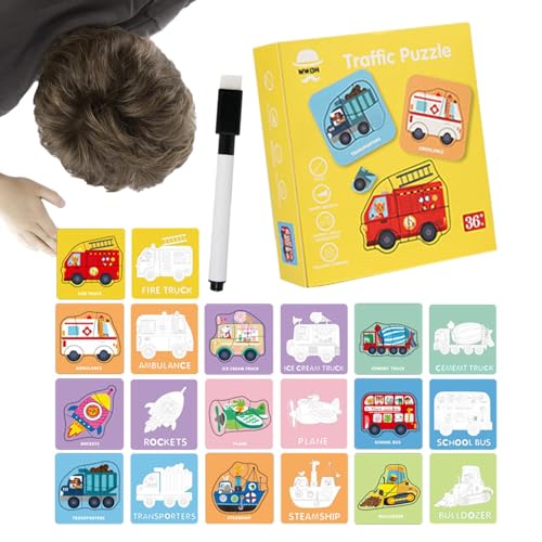 Aeutwekm Vorschul-Puzzle-Spielzeug, Vorschul-Puzzle-Aktivität,10-teilige Cartoon-Puzzles für Kinder - Lernspielzeug für Kinder im von 0–3 Jahren, Lernspielzeug, Rätselbrett, Spielzeug von Aeutwekm