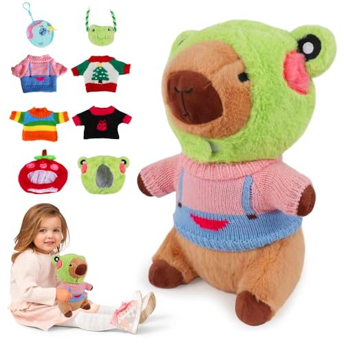 Afenau Capybara Plüschtier, 25cm Capybara Kuscheltier mit Kleidung und Accessoires, Niedlich Snackles Capybara, Wasserschwein Kuscheltier für Junge, Mädchen, Geschenk Afenau Capybara Plüschtier, 25cm Capybara Kuscheltier mit Kleidung und Accessoires, Niedlich Snackles Capybara, Wasserschwein Kuscheltier für Junge, Mädchen, Geschenk von Afenau