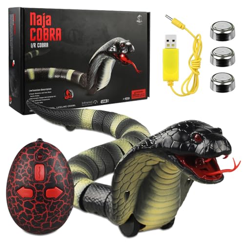 Afenau Ferngesteuerte Schlange, 44cm RC Schlange Kobra mit Schlangenei Fernbedienung, Einziehbarer Zunge & Schwingendem Schlange mit Fernbedienung, Simulation Schlange Spielzeug für Streich (Schwarz) Afenau Ferngesteuerte Schlange, 44cm RC Schlange Kobra mit Schlangenei Fernbedienung, Einziehbarer Zunge & Schwingendem Schlange mit Fernbedienung, Simulation Schlange Spielzeug für Streich (Schwarz) von Afenau