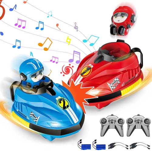 Afenau RC Bumper Cars, 2 Stück Autoscooter Ferngesteuert Kinder mit Musik und Licht, 360° Remote Control Bumper Cars, 2,4 GHz Bumper Car, rcbumpers für Jungen und Mädchen ab 3 Jahre von Afenau