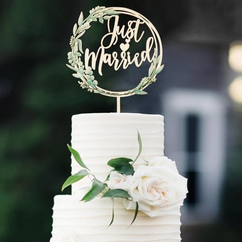 Affivia Just Married Deko Cake Topper Hochzeit Holz, Tortendeko Hochzeit Grün,Hochzeitstorte Deko Torte,Tortenstecker Hochzeits, Tortentopper Hochzeitstorte,Hochzeitsdeko Kuchen für Verlobung, Antrag Affivia Just Married Deko Cake Topper Hochzeit Holz, Tortendeko Hochzeit Grün,Hochzeitstorte Deko Torte,Tortenstecker Hochzeits, Tortentopper Hochzeitstorte,Hochzeitsdeko Kuchen für Verlobung, Antrag von Affivia