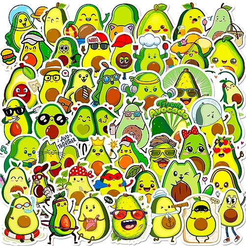 Avocado Aufkleber für Laptop (50 PCS),Geschenk für Kinder Jugendliche Erwachsene Jungen,Avocado Stickers Wasserdicht Vinyl Aufkleber für Scrapbook,Skateboard,Auto,Gepäck von Affoto