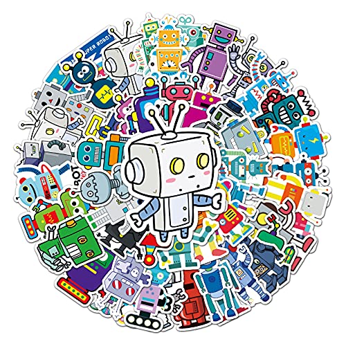 Roboter Aufkleber für Laptop (50 PCS),Geschenk für Kinder Jugendliche Erwachsene Jungen,Robots Robotics Stickers Wasserdicht Vinyl Aufkleber für Scrapbook,Skateboard,Auto,Gepäck von Affoto