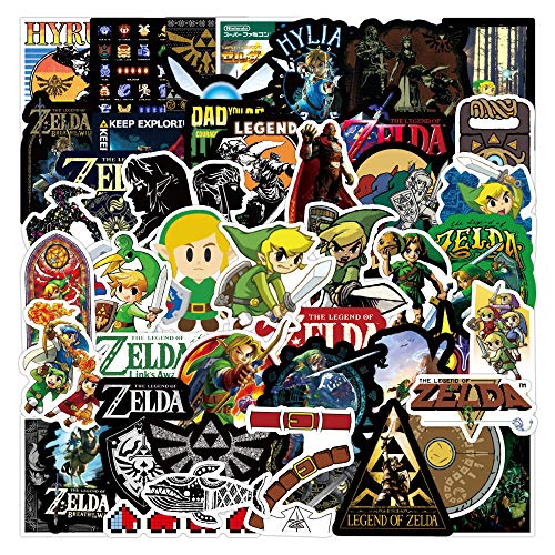 The Legend of Zelda Aufkleber für Laptop(50 PCS),Geschenk für Kinder Teens Erwachsene Jungen,Coole Games Stickers wasserdichte Vinyl Aufkleber für Scrapbook,Skateboard,Auto,Gepäck von Affoto