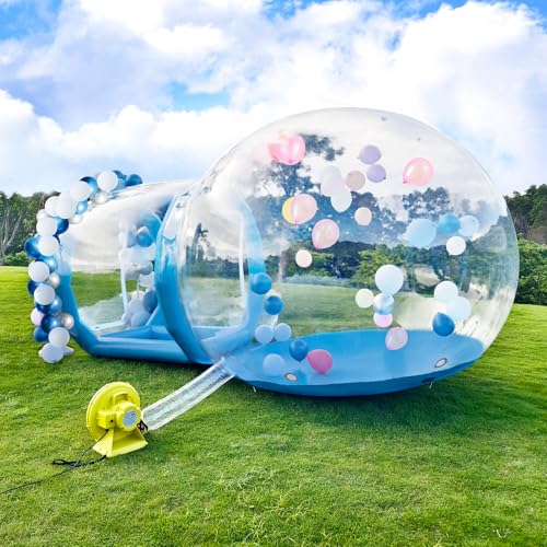 10FT Aufblasbares Blasenhaus, Aufblasbares Bubble House Dome mit Gebläse & Pumpe, Durchmesser Wasserdichtes Gartenzelt aus PVC in Kommerzieller Qualität für Außenbereich, Camping, Party (Blau) von Afitdon