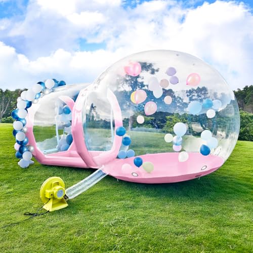 Afitdon 10FT Aufblasbares Blasenhaus, Aufblasbares Bubble House Dome mit Gebläse & Pumpe, Durchmesser Wasserdichtes Gartenzelt aus PVC in Kommerzieller Qualität für Außenbereich, Camping, Party(Rosa) von Afitdon