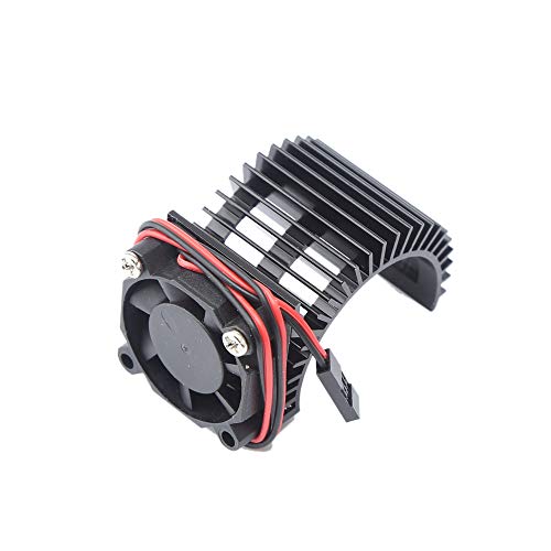 Aflytep 3650 Motor KüHlung KüHlköRper und KüHlung LüFter Set für 1/10 RC Auto 540/550 3650/3660 Motor 1:10 RC Auto Teile - Schwarz von Aflytep