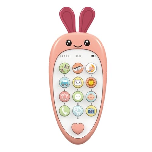 Aflytep Baby-Handy-Spielzeug mit Früherziehung und Musik, Lernpädagogisches Fake-Telefon für Kinder, Sensorisches Spielzeug für Kinder, Rosa von Aflytep