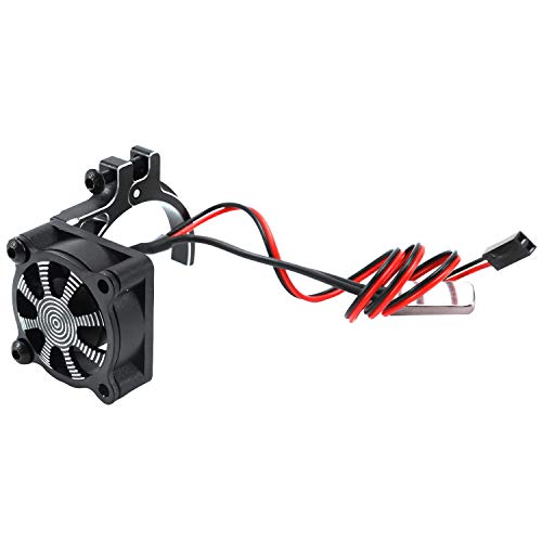 Aflytep für Rc Auto 3650 3660 550 540 Motor Kühl Körper Lüfter mit Wärme Sensor CNC Aluminium Legierung Kühl Körper, Schwarz von Aflytep