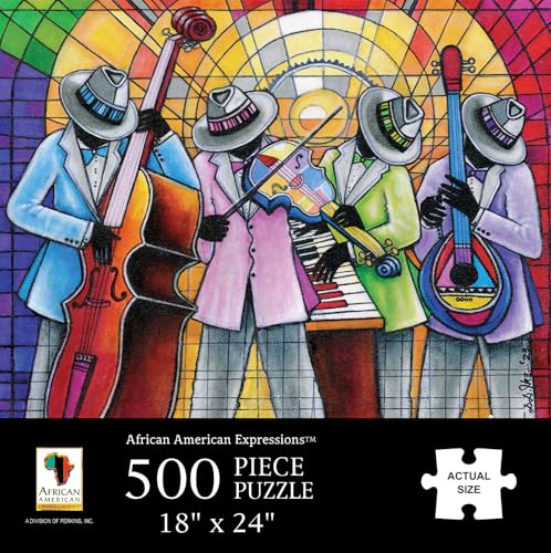 African American Expressions Puzzle 500 Teile – Inspirierende schwarze Kunst, Premium-Qualität für Entspannung und Reflexion – Jazzband von African American Expressions