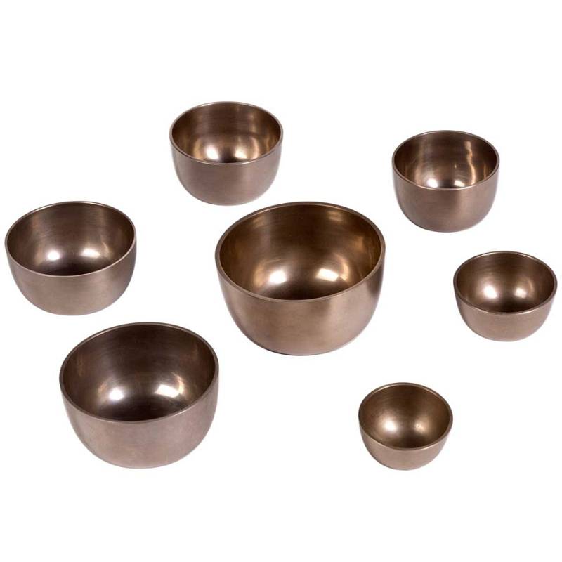 Afroton Cast 7 Pcs. Singing Bowl Chakra Set Klangschale von Afroton