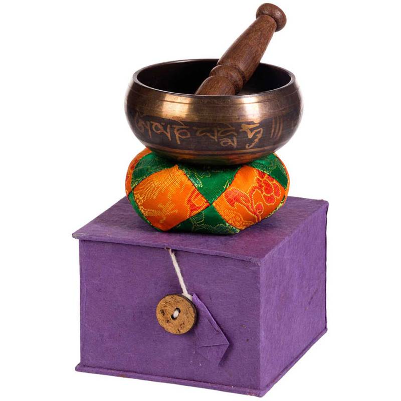 Afroton Ø 9,5 cm ornamental Singing Bowl Set Klangschale von Afroton