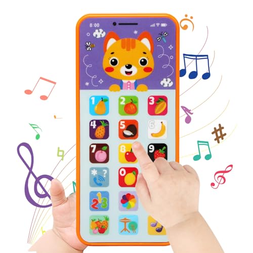 Afufu Spielzeug Handy Lernspielzeug mit Geräuschen und Liedern Sprechen Lernen, Musikalisches Baby Telefon, Babyspielzeug für Mädchen und Jungen 6-12 Monate ab 1 Jahr von Afufu