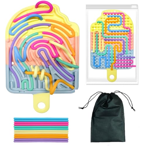 Afufu Doppelseitig Busy Activity Board Spielzeug mit 12 Silikon Schnüren & Tasche für Autismus Kinder ab 3 Jahre & Erwachsene, Activity Spiel Fidget Sensorik Spielzeug Reisespielzeug Stressabbau Afufu Doppelseitig Busy Activity Board Spielzeug mit 12 Silikon Schnüren & Tasche für Autismus Kinder ab 3 Jahre & Erwachsene, Activity Spiel Fidget Sensorik Spielzeug Reisespielzeug Stressabbau von Afufu